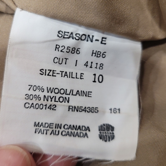 Vintage Wool Cleo Blazer Coat Womens 10 Tan Grey Plaid Acadamia Fall - Picture 10 of 12